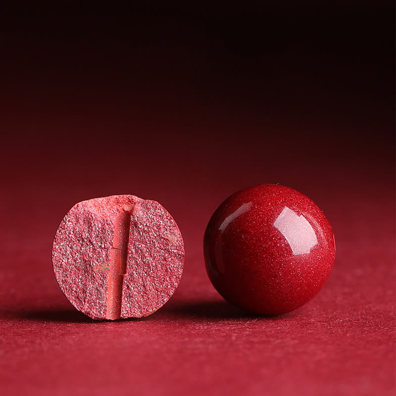 Segensarmband aus Zinnober und rotem Achat mit roter Schnur