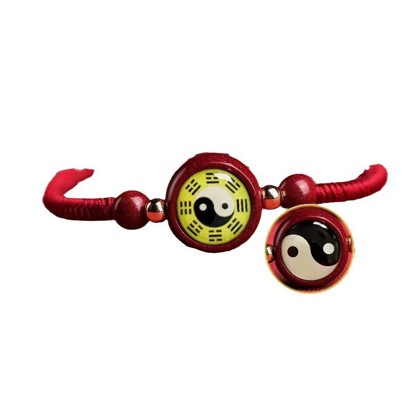Zinnoberrotes Yin-Yang-Armband für Glück und Ausgeglichenheit