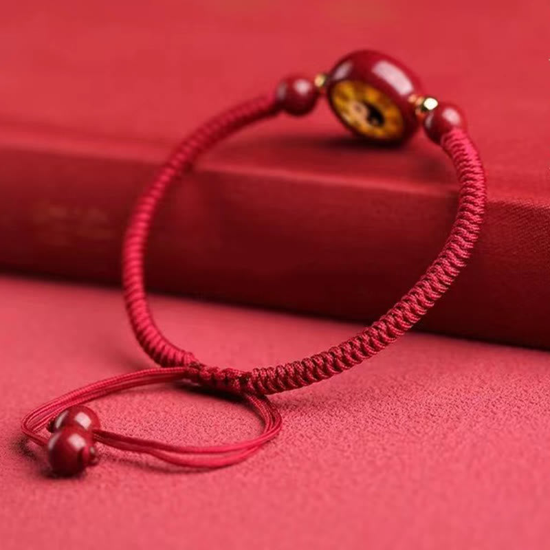 Zinnoberrotes Yin-Yang-Armband für Glück und Ausgeglichenheit