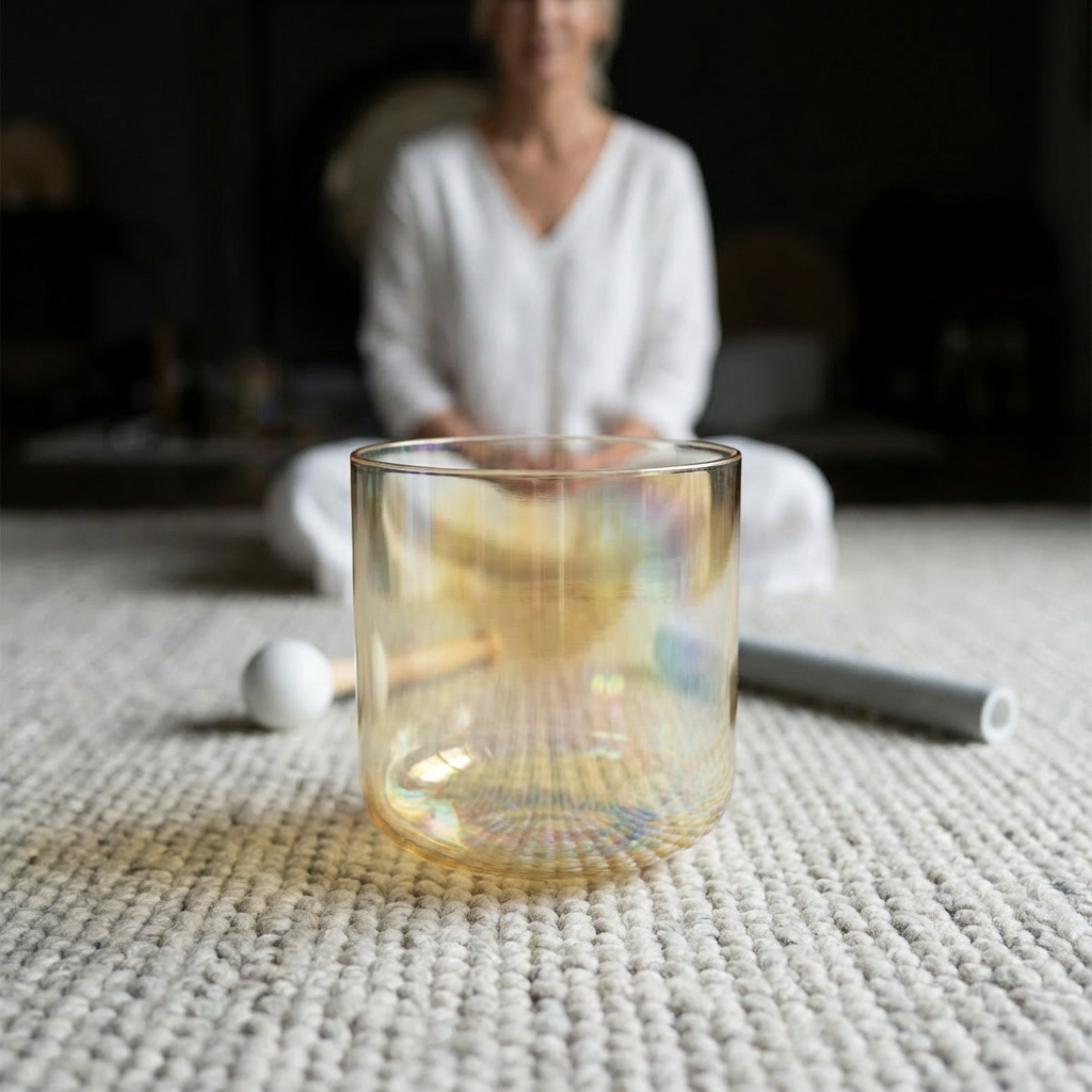 Citrin-Kristall-Klangschale – Meditation &amp; Chakra-Klang