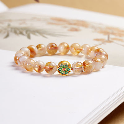 Citrin Om Mani Padme Hum Sterling Silber Armband