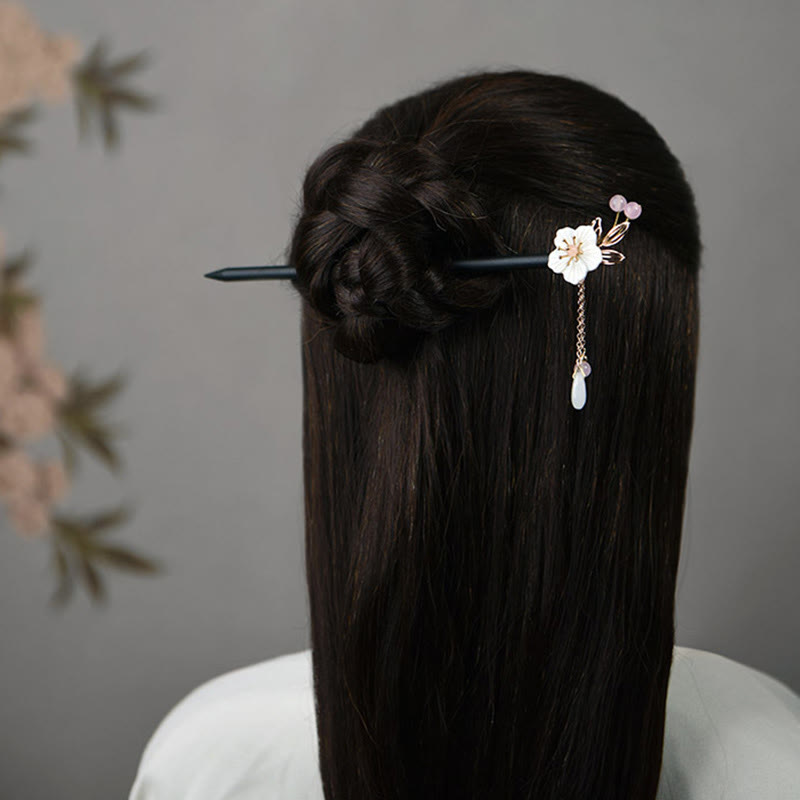 Klassische chinesische Bauhinia Quaste Holz Haarnadel