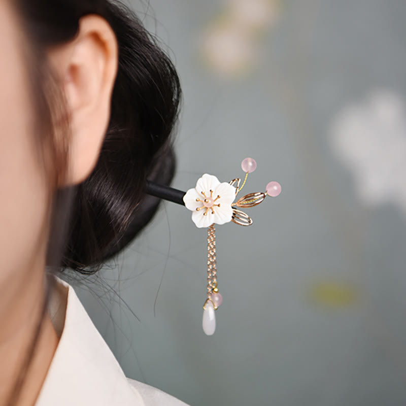 Klassische chinesische Bauhinia Quaste Holz Haarnadel