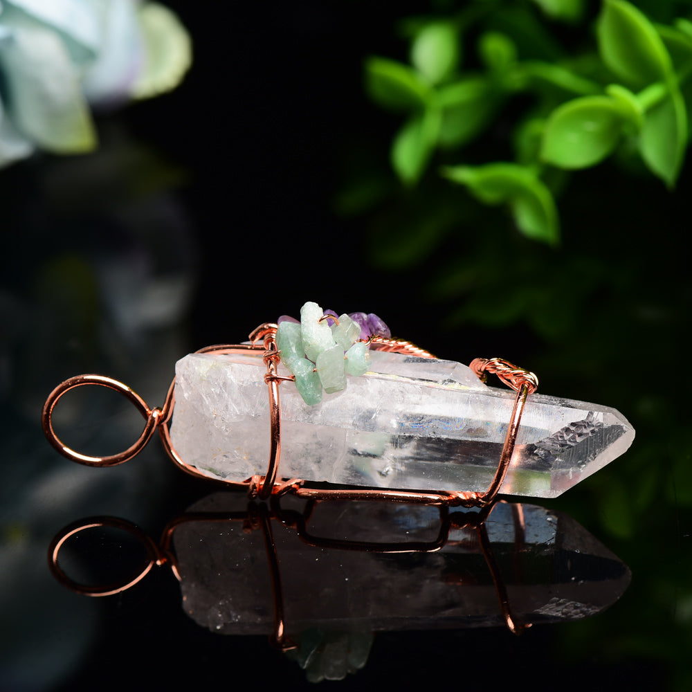 Clear Quartz Tree of Life Pendant Healing Crystal 30g