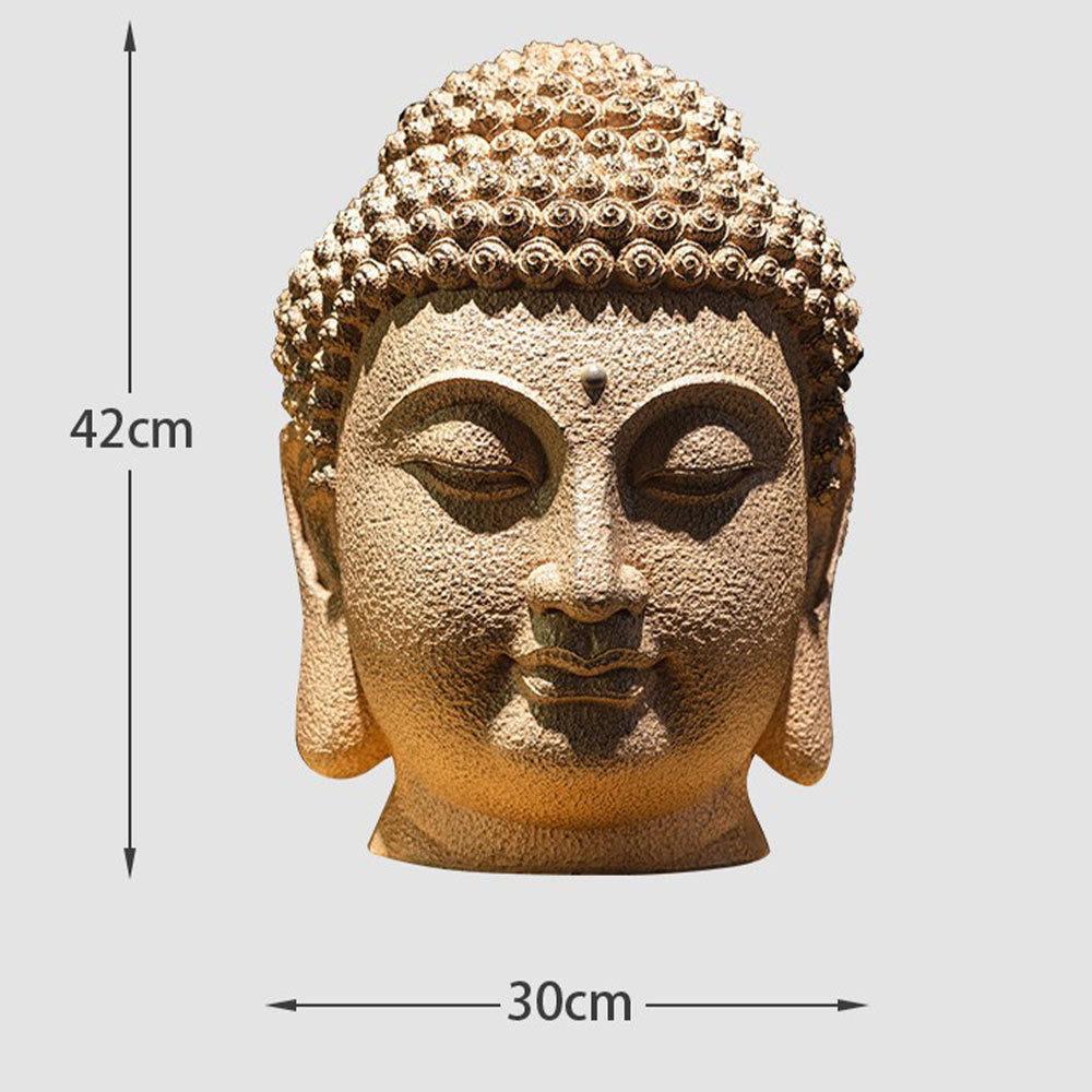 Meditierende Buddha-Statue aus Kunstharz mit geschlossenen Augen – 42 cm