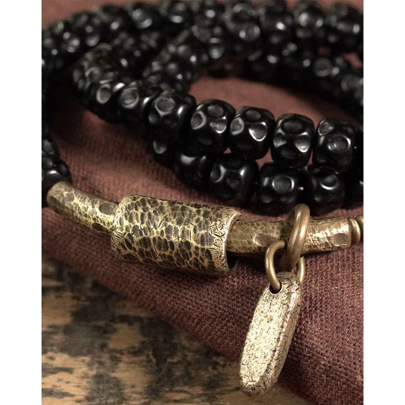 Kokosnussschale Kupfer Spirituelles Dreifach-Wickelarmband