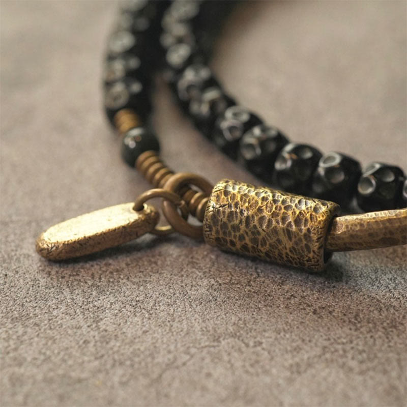 Kokosnussschale Kupfer Spirituelles Dreifach-Wickelarmband