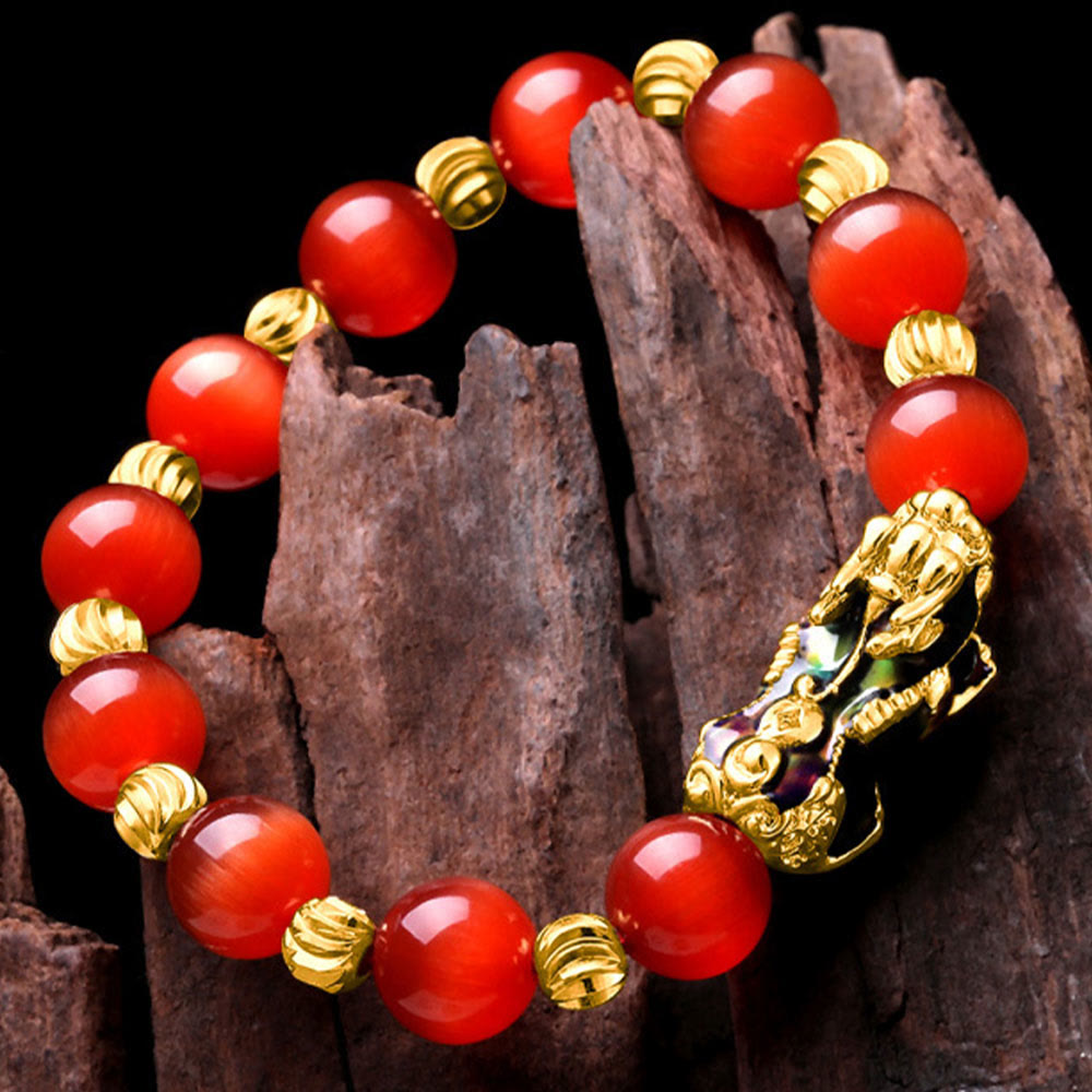 Farbwechselndes PiXiu-Armband mit Chrysoberyll-Katzenauge