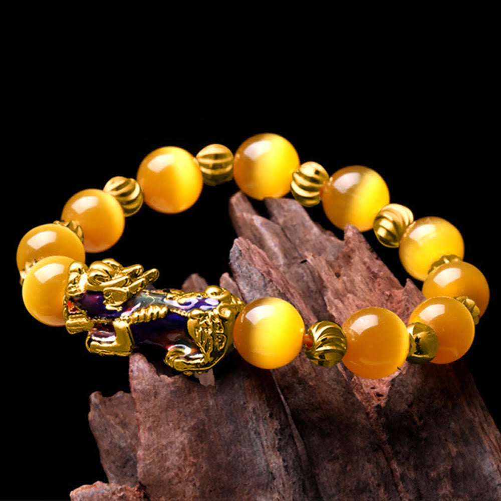Farbwechselndes PiXiu-Armband mit Chrysoberyll-Katzenauge