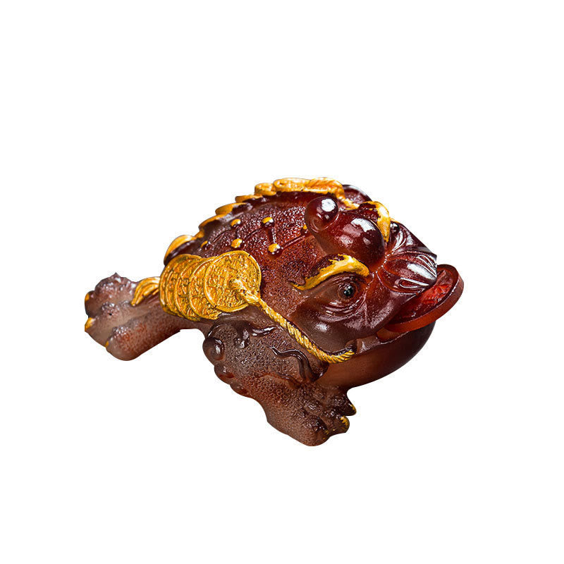Farbwechselnde Feng Shui Frosch Harz Tee Haustier Figur