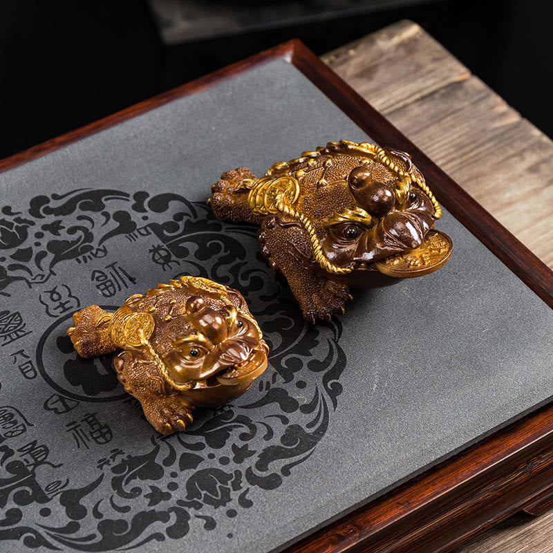 Farbwechselnde Feng Shui Frosch Harz Tee Haustier Figur