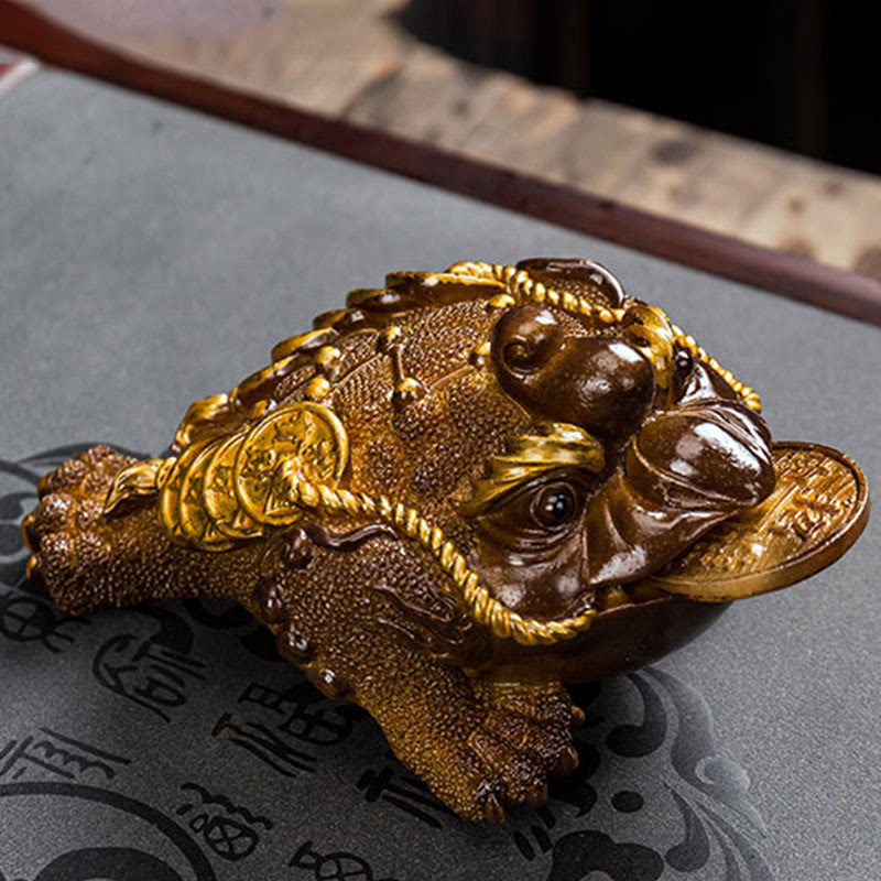 Farbwechselnde Feng Shui Frosch Harz Tee Haustier Figur