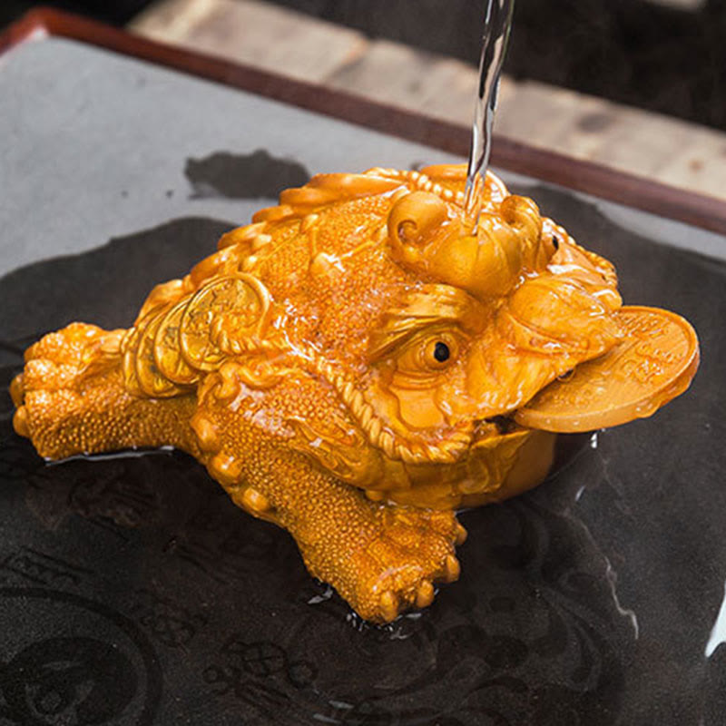 Farbwechselnde Feng Shui Frosch Harz Tee Haustier Figur