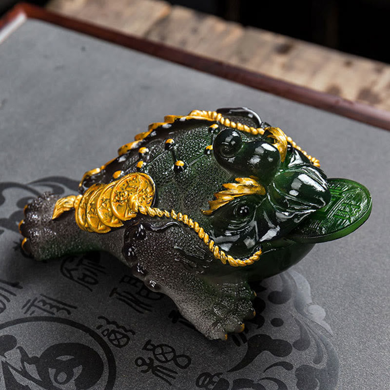 Farbwechselnde Feng Shui Frosch Harz Tee Haustier Figur