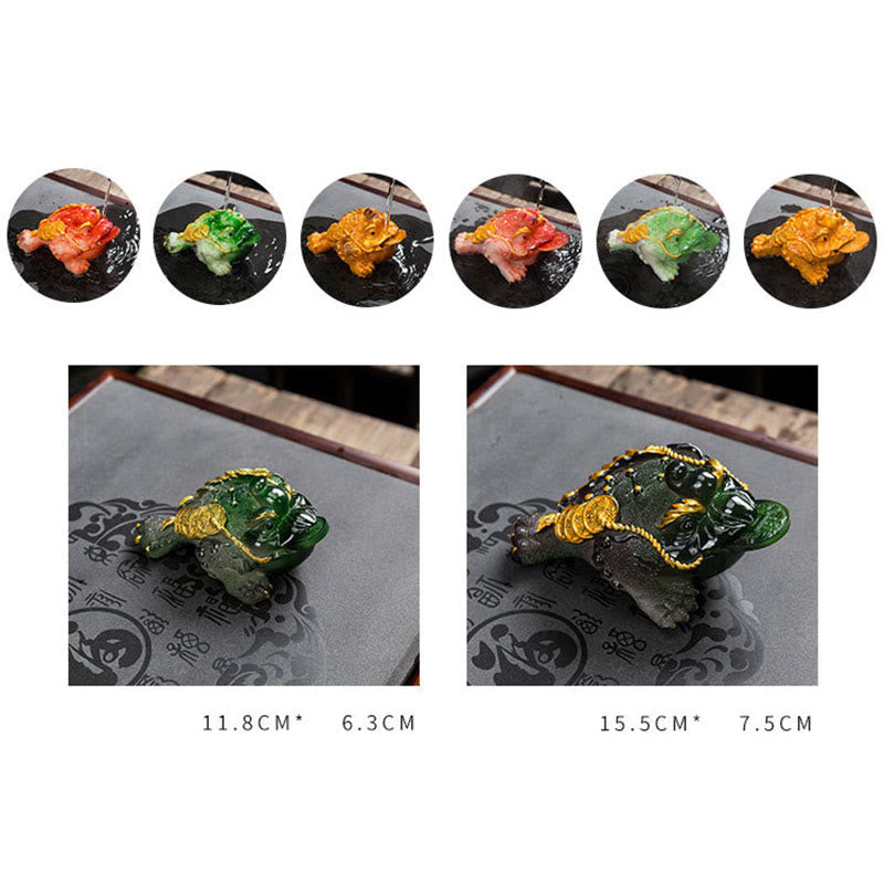 Farbwechselnde Feng Shui Frosch Harz Tee Haustier Figur