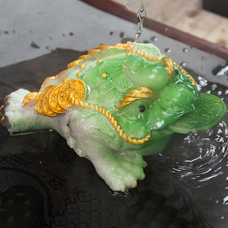 Farbwechselnde Feng Shui Frosch Harz Tee Haustier Figur