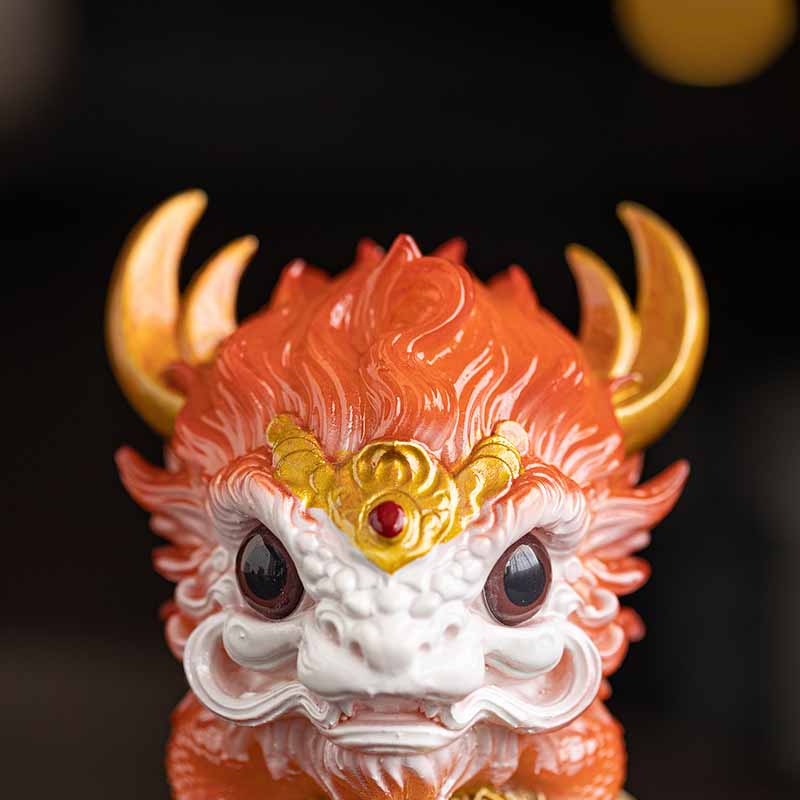 Farbwechselnde Kirin-Statue aus Kunstharz, spirituelle Statue, Zen-Dekoration für Zuhause