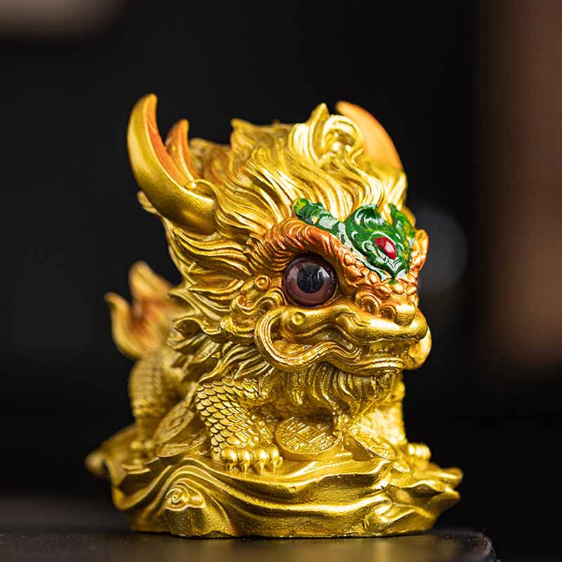 Farbwechselnde Kirin-Statue aus Kunstharz, spirituelle Statue, Zen-Dekoration für Zuhause