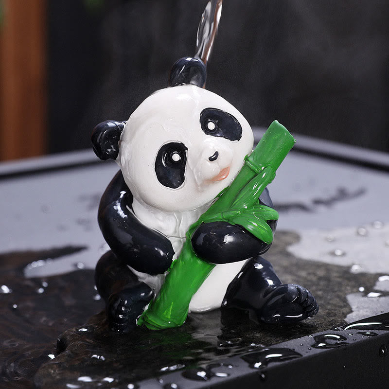 Farbwechselnde Panda-Teetierfigur aus Bambusharz