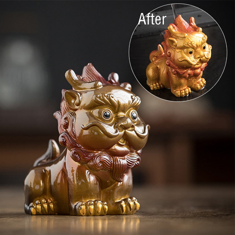Farbwechselndes PiXiu-Teetier aus Harz | Zen-Wohndekor