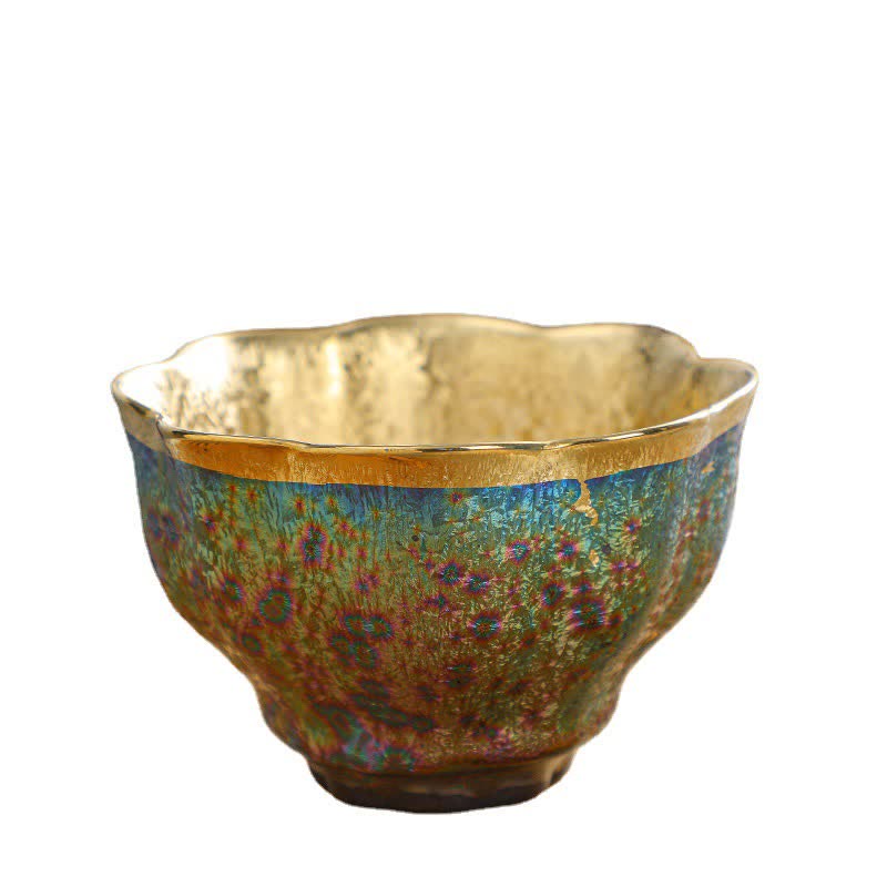 Bunte chinesische Teetasse aus Keramik, 135 ml, handgefertigte Kunstfertigkeit