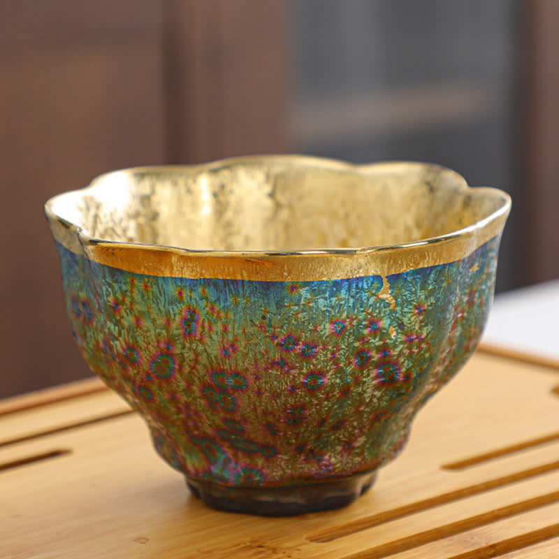 Bunte chinesische Teetasse aus Keramik, 135 ml, handgefertigte Kunstfertigkeit