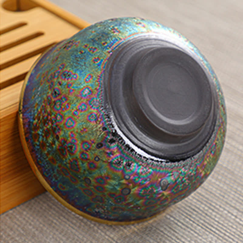 Bunte chinesische Teetasse aus Keramik, 135 ml, handgefertigte Kunstfertigkeit