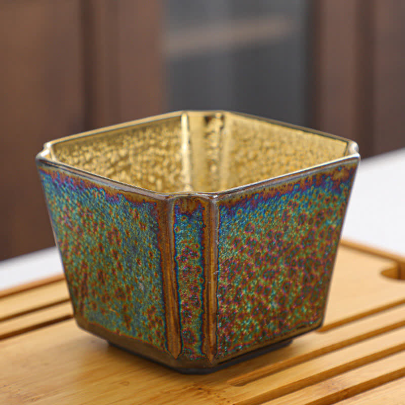 Bunte chinesische Teetasse aus Keramik, 135 ml, handgefertigte Kunstfertigkeit
