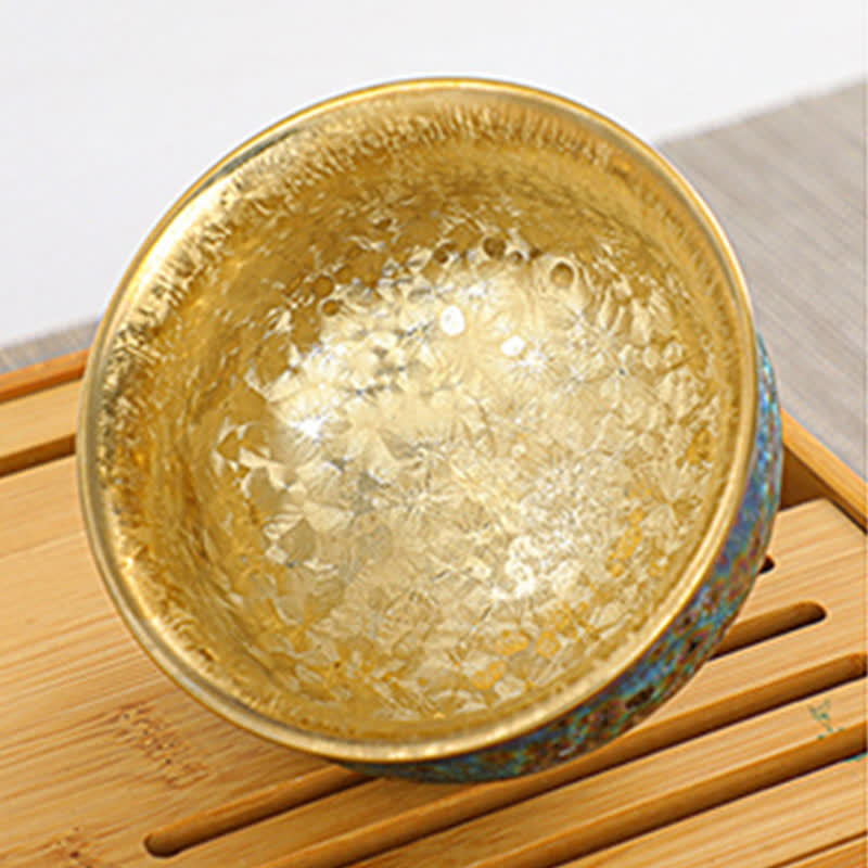 Bunte chinesische Teetasse aus Keramik, 135 ml, handgefertigte Kunstfertigkeit