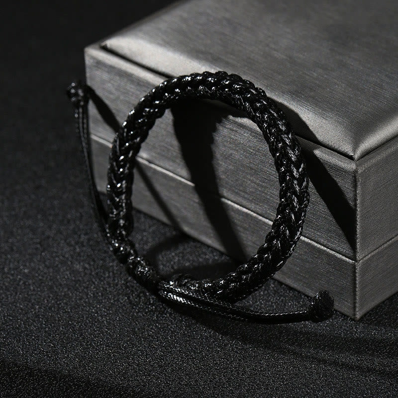 Buntes achtfädiges Peace Knot Wachskordel geflochtenes Armband