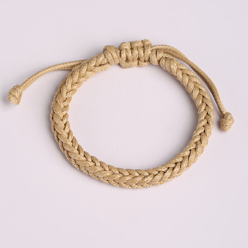 Buntes achtfädiges Peace Knot Wachskordel geflochtenes Armband