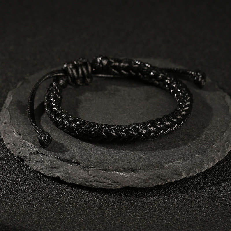 Buntes achtfädiges Peace Knot Wachskordel geflochtenes Armband