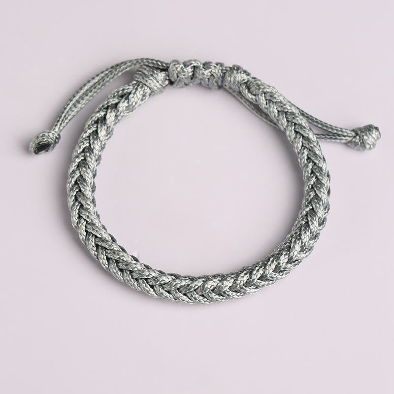 Buntes achtfädiges Peace Knot Wachskordel geflochtenes Armband