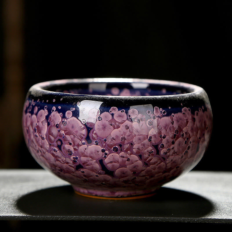 Bunte Irisblumen Jian Zhan Teetasse 110ml Keramik