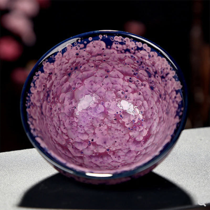 Bunte Irisblumen Jian Zhan Teetasse 110ml Keramik