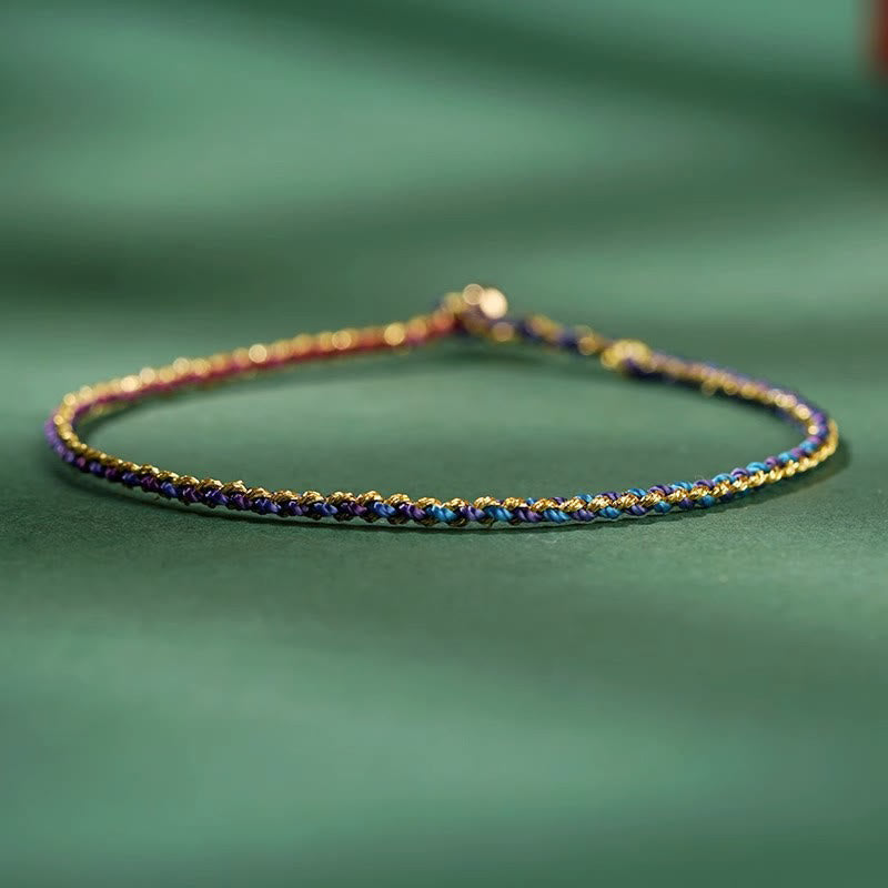 Buntes Glücksmünzen-Seilarmband 14–15 cm Heilende Klänge
