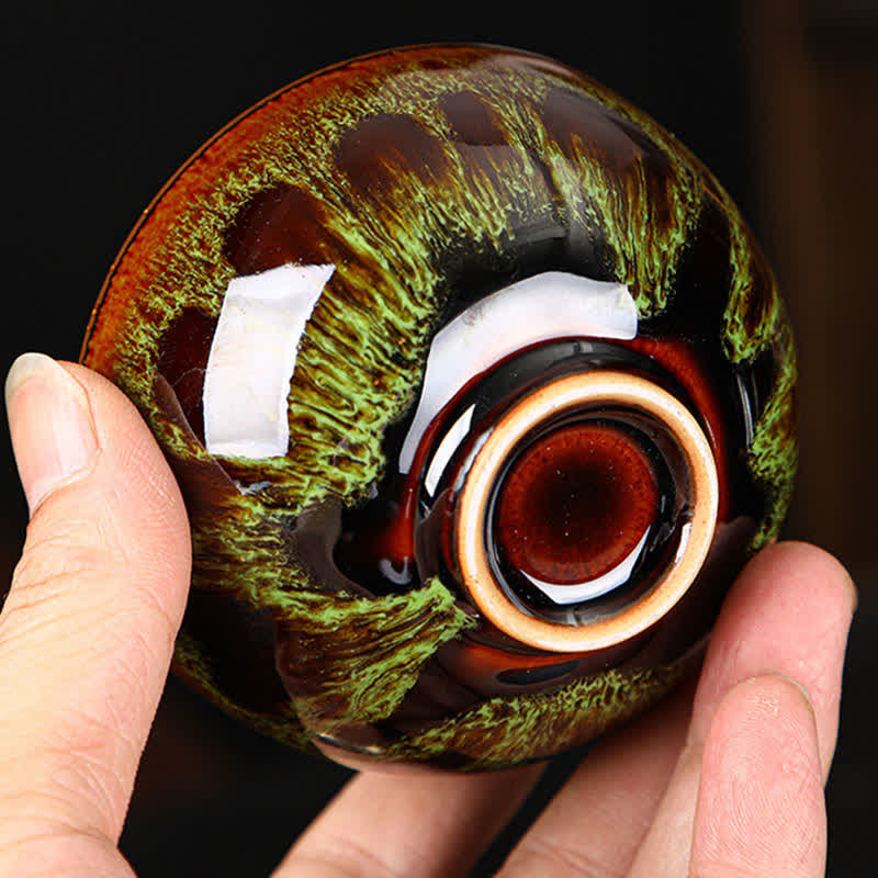 Bunte Teetasse aus Keramik mit Ahornblatt, 110 ml, für gemütlichen Tee