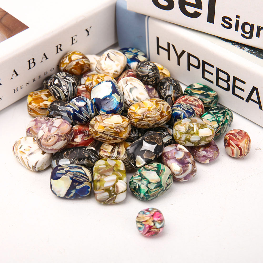 Bunte gemischte Trommelsteine, 1,5–2,5 cm, polierte Kristalle