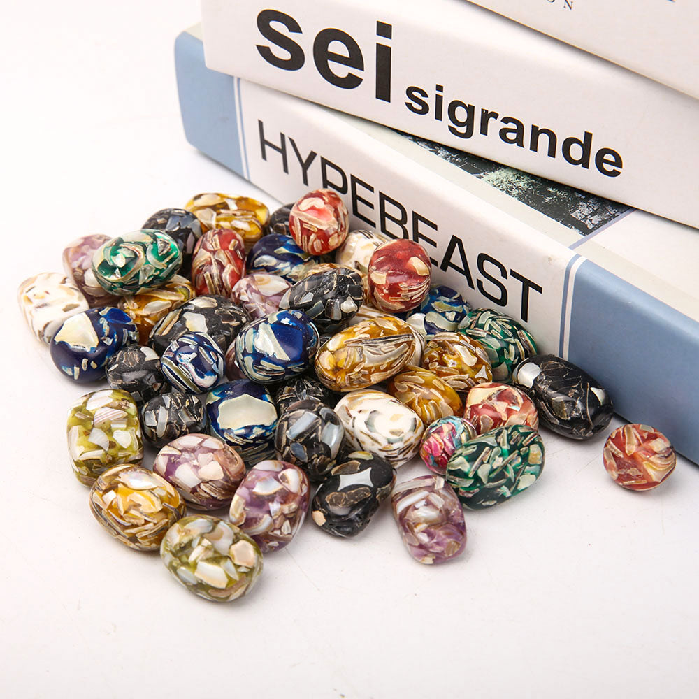 Bunte gemischte Trommelsteine, 1,5–2,5 cm, polierte Kristalle