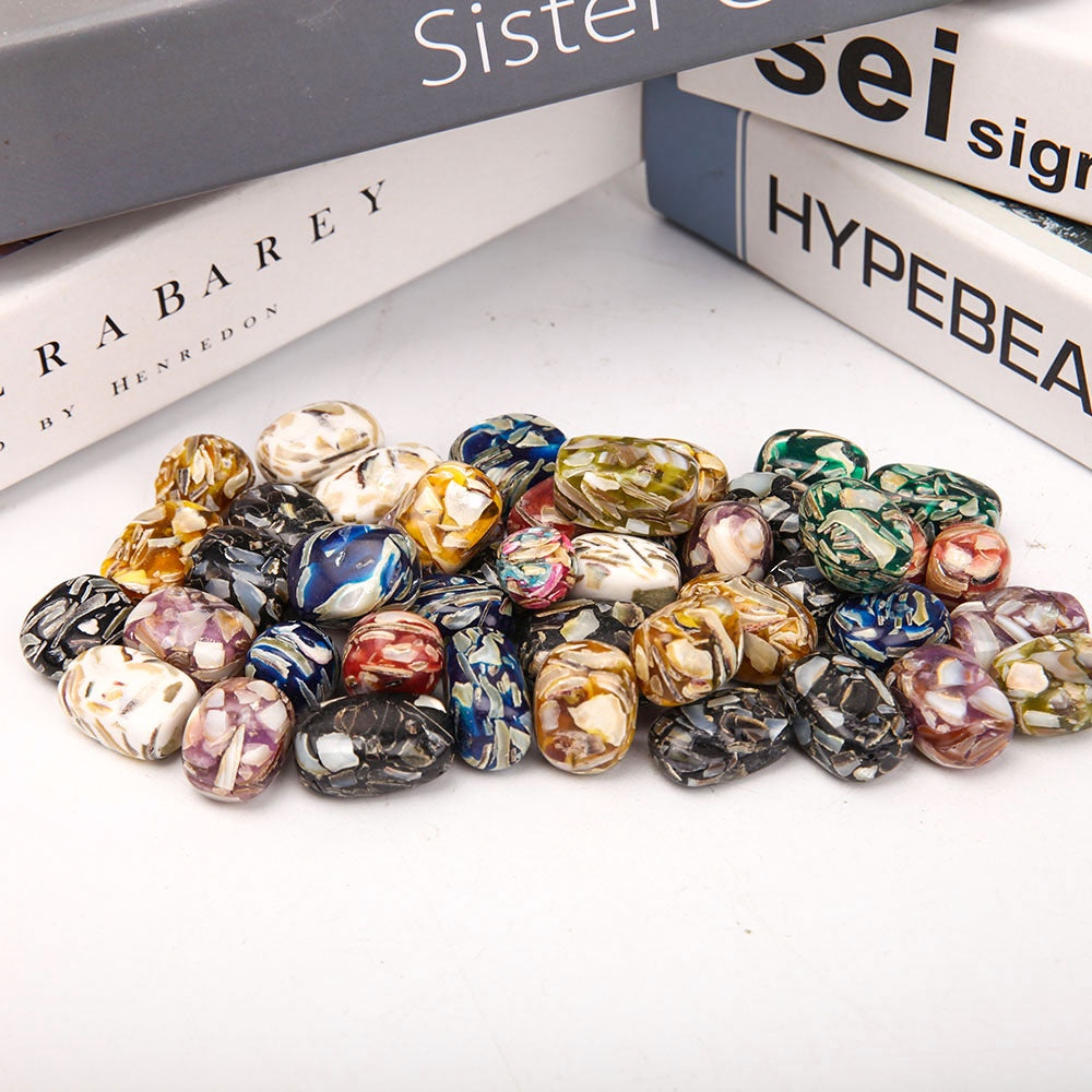 Bunte gemischte Trommelsteine, 1,5–2,5 cm, polierte Kristalle