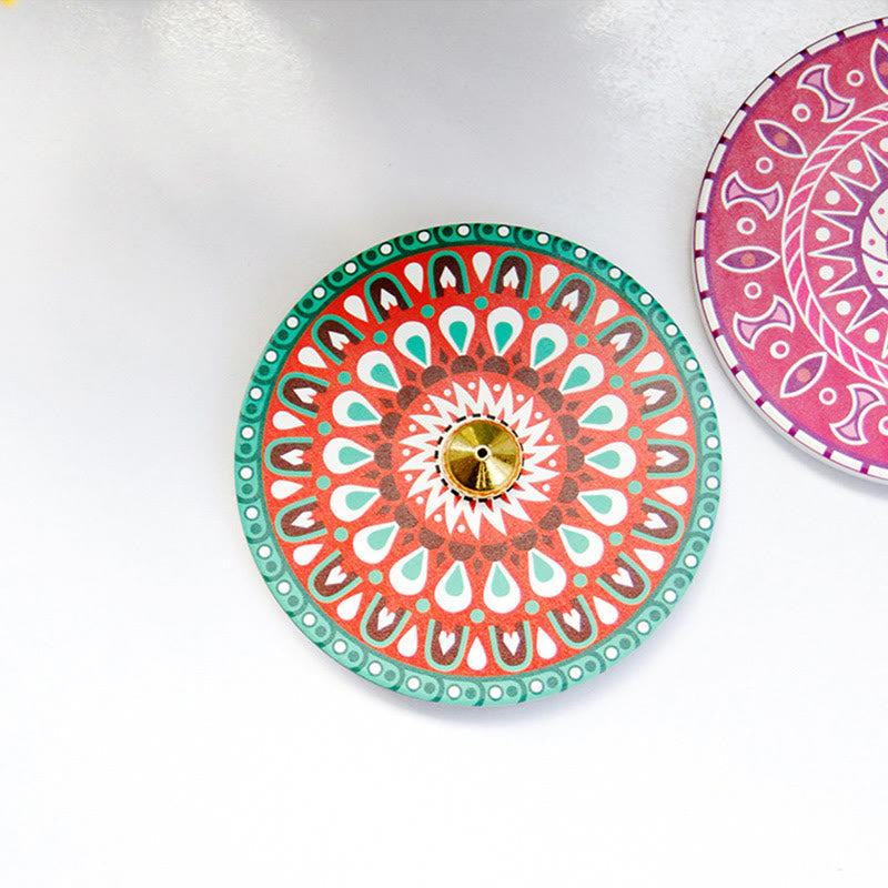 Räucherstäbchenbrenner aus Keramik mit buntem Muster, 10 cm