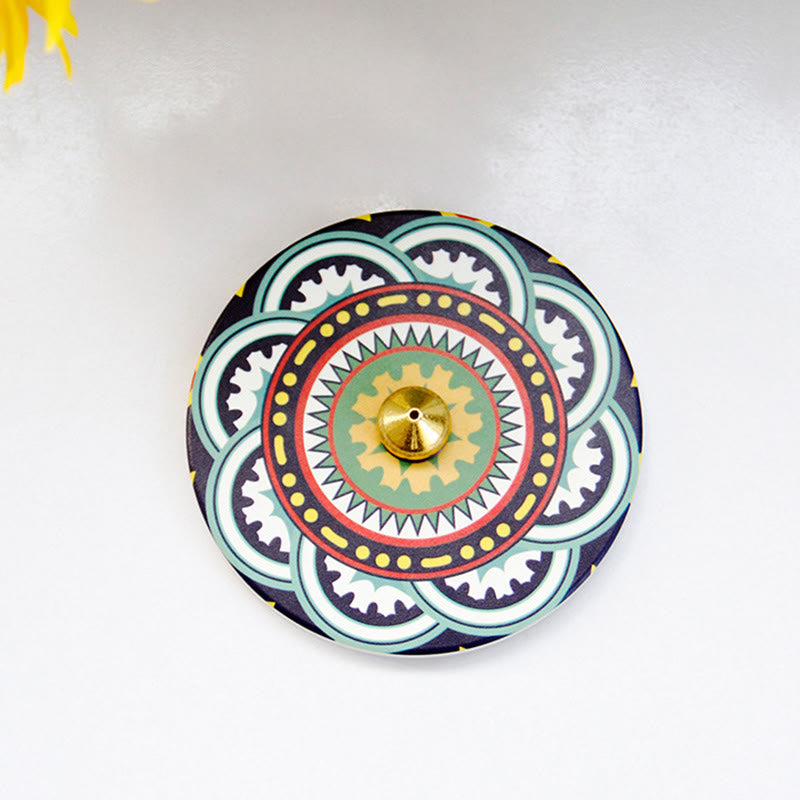 Räucherstäbchenbrenner aus Keramik mit buntem Muster, 10 cm