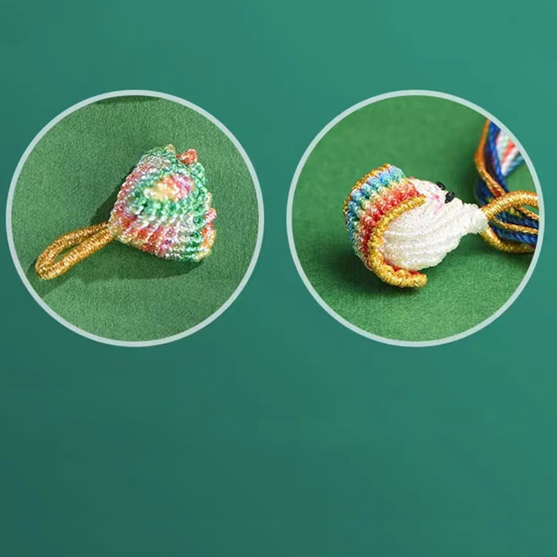 Buntes Pfirsichblütenknoten-Yin-Yang-Armband für Glück und Schutz