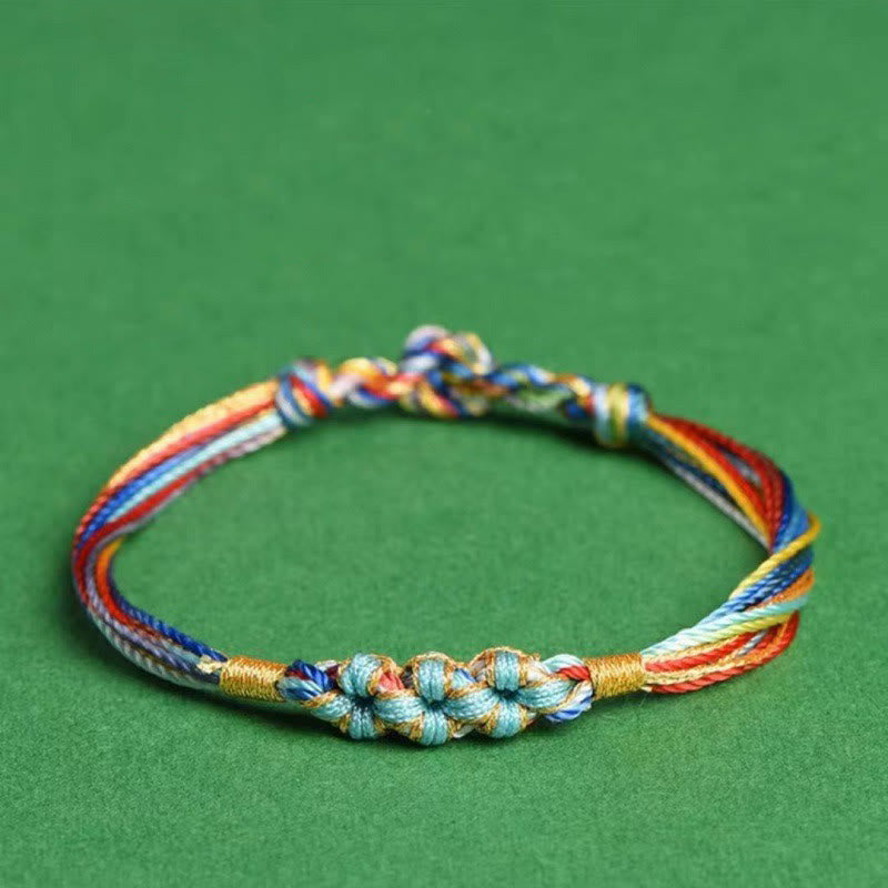 Buntes Pfirsichblütenknoten-Yin-Yang-Armband für Glück und Schutz