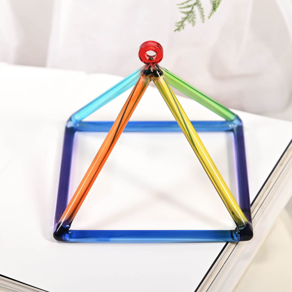 Colorful Quartz Crystal Singing Pyramid for Meditation - pyramid - On sale