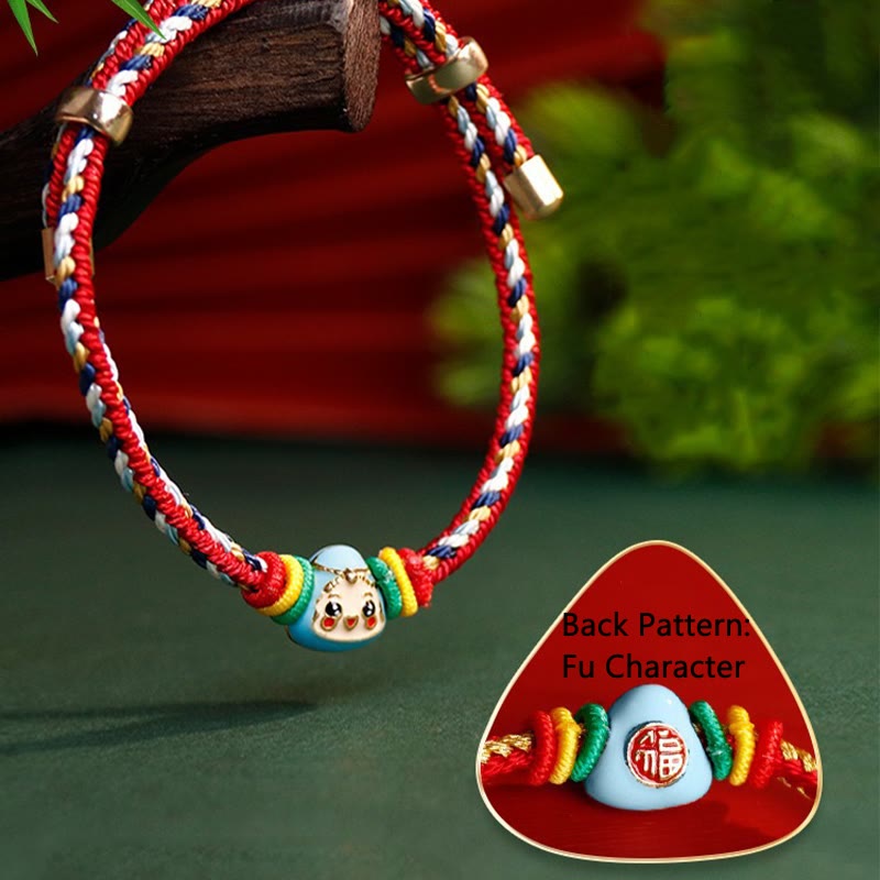 Buntes Seil Fu Charakter Glück Handgemachtes Armband