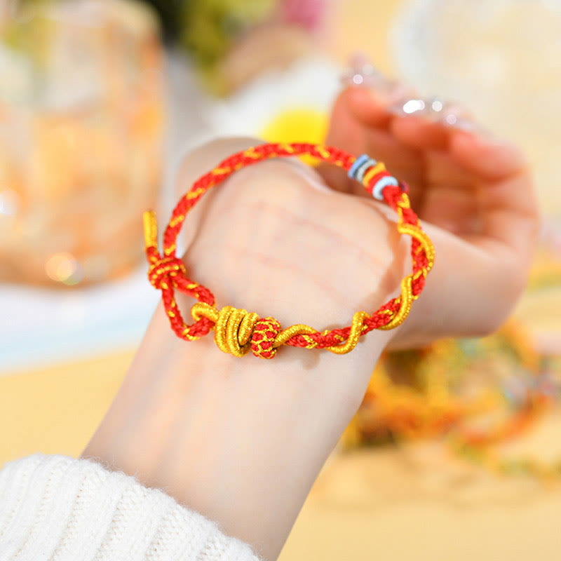 Buntes Schlangendrachen-Armband mit Glücksbringer „Jahr der Schlange“