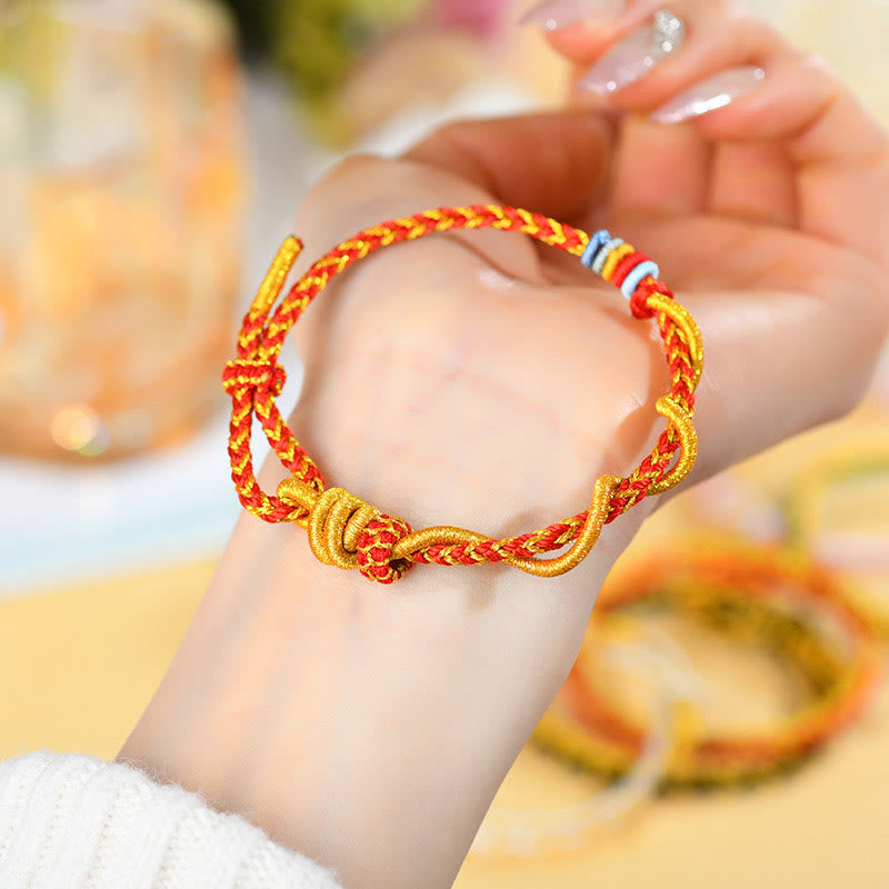 Buntes Schlangendrachen-Armband mit Glücksbringer „Jahr der Schlange“