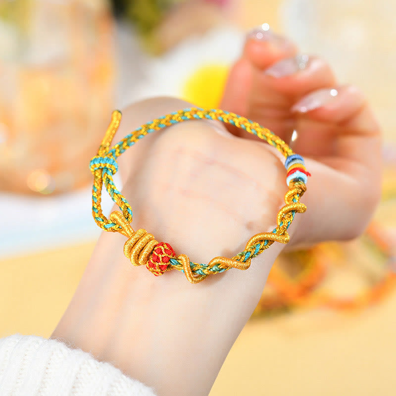 Buntes Schlangendrachen-Armband mit Glücksbringer „Jahr der Schlange“
