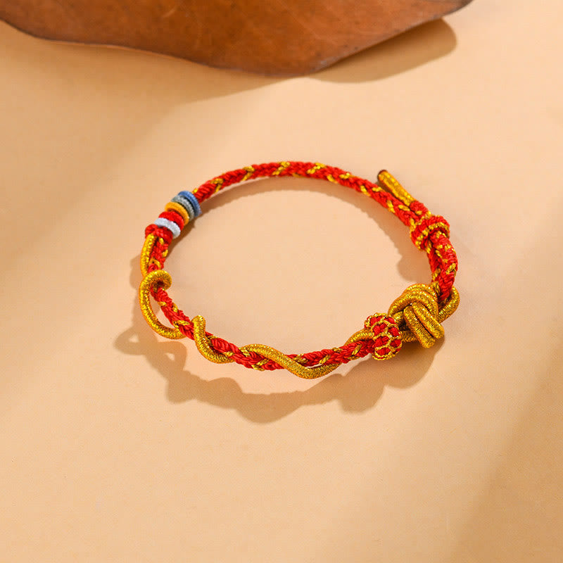 Buntes Schlangendrachen-Armband mit Glücksbringer „Jahr der Schlange“